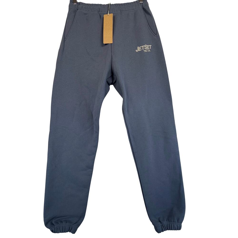 NWT ACTA‎ Wear Everyday Oversized Sweatpants Womens Size S Slate Blue Fleece $70